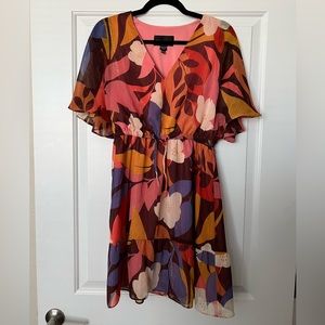 Donna Morgan Ellery Deep Wine/Mineral Yellow Dress